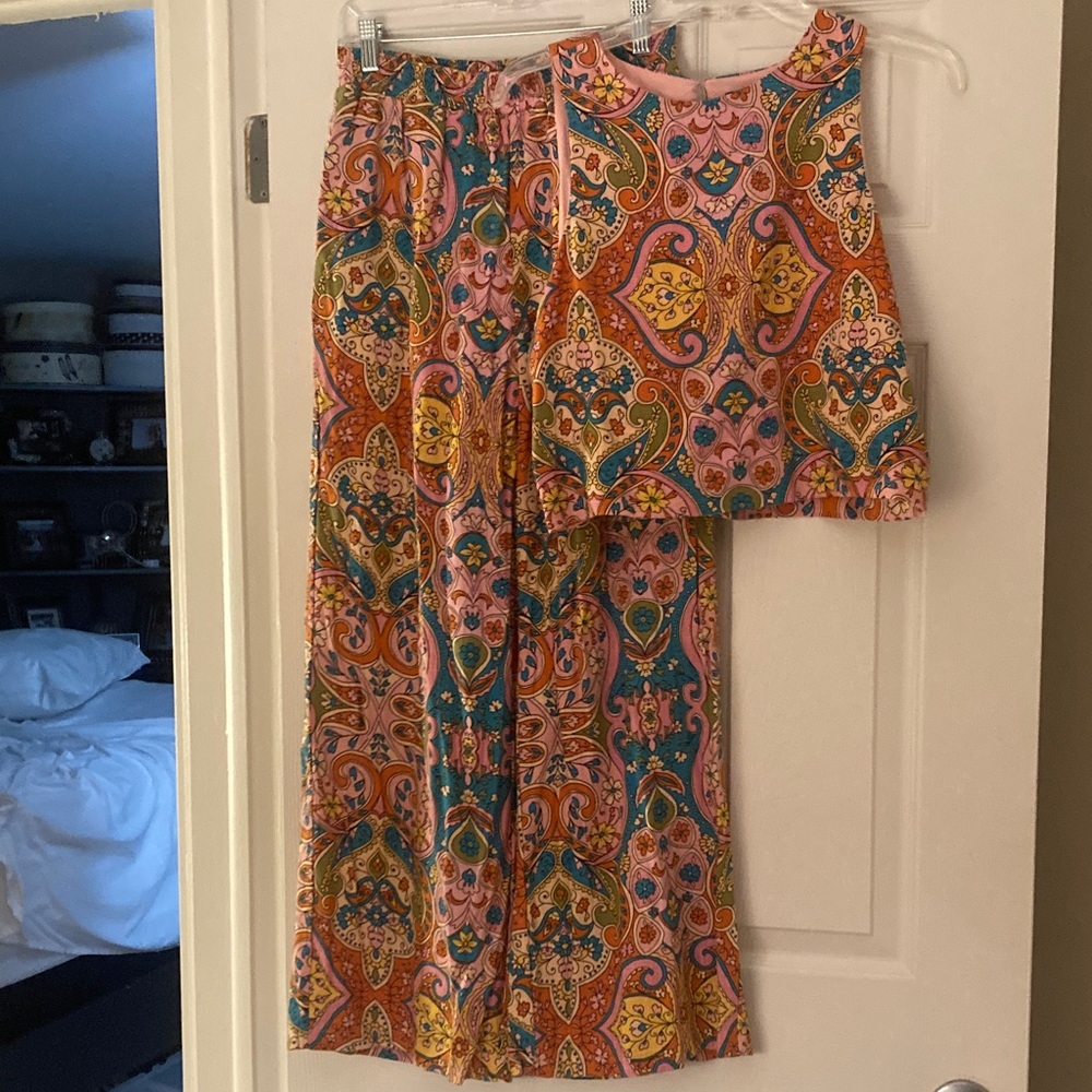 Colorful Paisley Women's Jumpsuit by Fate 2 pieces Size Small